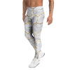 White Gold Tile Marble Men's Leggings-grizzshop