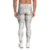 White Gold Tile Marble Men's Leggings-grizzshop