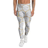 White Gold Tile Marble Men's Leggings-grizzshop