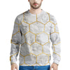 White Gold Tile Marble Men's Sweatshirt-grizzshop