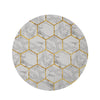 White Gold Tile Marble Round Rug-grizzshop