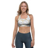 White Gold Tile Marble Sports Bra-grizzshop