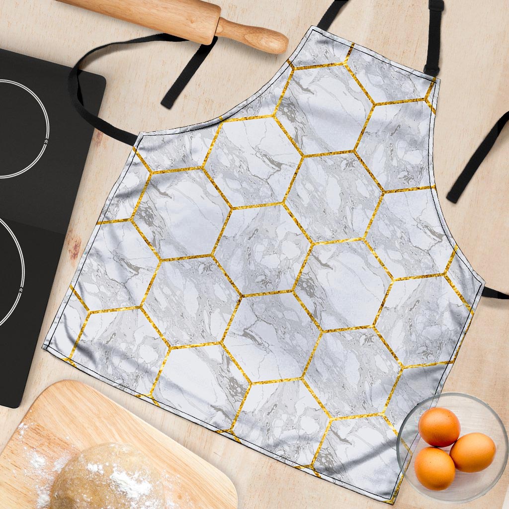 White Gold Tile Marble Women's Apron-grizzshop
