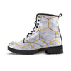 White Gold Tile Marble Women's Boots-grizzshop