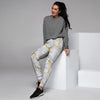 White Gold Tile Marble Women's Joggers-grizzshop