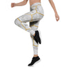 White Gold Tile Marble Women's Leggings-grizzshop