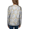 White Gold Tile Marble Women's Sweatshirt-grizzshop