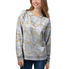 White Gold Tile Marble Women's Sweatshirt-grizzshop