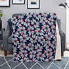 White Hibiscus Tropical Floral Hawaiian Print Blanket-grizzshop