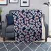 White Hibiscus Tropical Floral Hawaiian Print Blanket-grizzshop