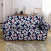 White Hibiscus Tropical Floral Hawaiian Print Loveseat Cover-grizzshop