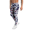 White Hibiscus Tropical Floral Hawaiian Print Men's Leggings-grizzshop