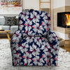 White Hibiscus Tropical Floral Hawaiian Print Recliner Cover-grizzshop