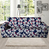 White Hibiscus Tropical Floral Hawaiian Print Sofa Cover-grizzshop