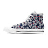 White Hibiscus Tropical Floral Hawaiian Print Women's High Top Shoes-grizzshop