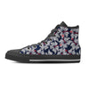 White Hibiscus Tropical Floral Hawaiian Print Women's High Top Shoes-grizzshop