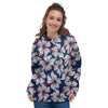 White Hibiscus Tropical Floral Hawaiian Print Women's Hoodie-grizzshop