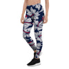 White Hibiscus Tropical Floral Hawaiian Print Women's Leggings-grizzshop