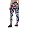 White Hibiscus Tropical Floral Hawaiian Print Women's Leggings-grizzshop