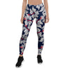 White Hibiscus Tropical Floral Hawaiian Print Women's Leggings-grizzshop