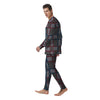 White Houndstooth And Blue Red Print Men's Pajamas-grizzshop