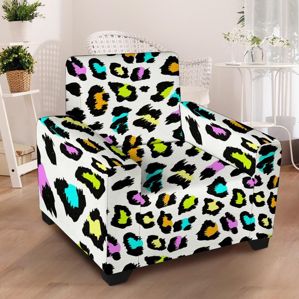 White Leopard Armchair Cover-grizzshop