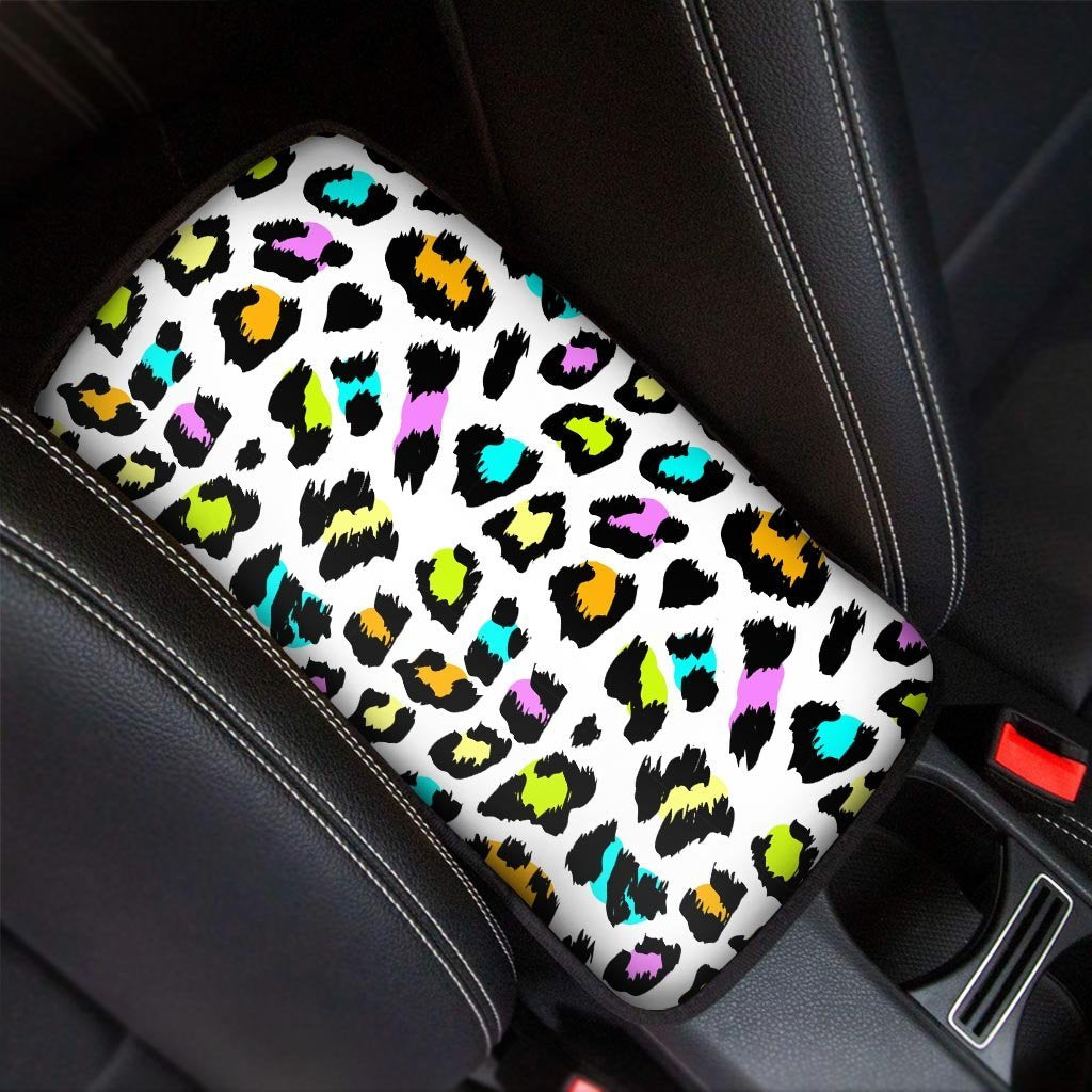 White Leopard Car Console Cover-grizzshop