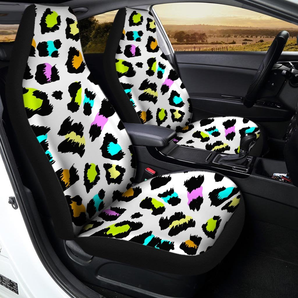 White Leopard Car Seat Covers-grizzshop
