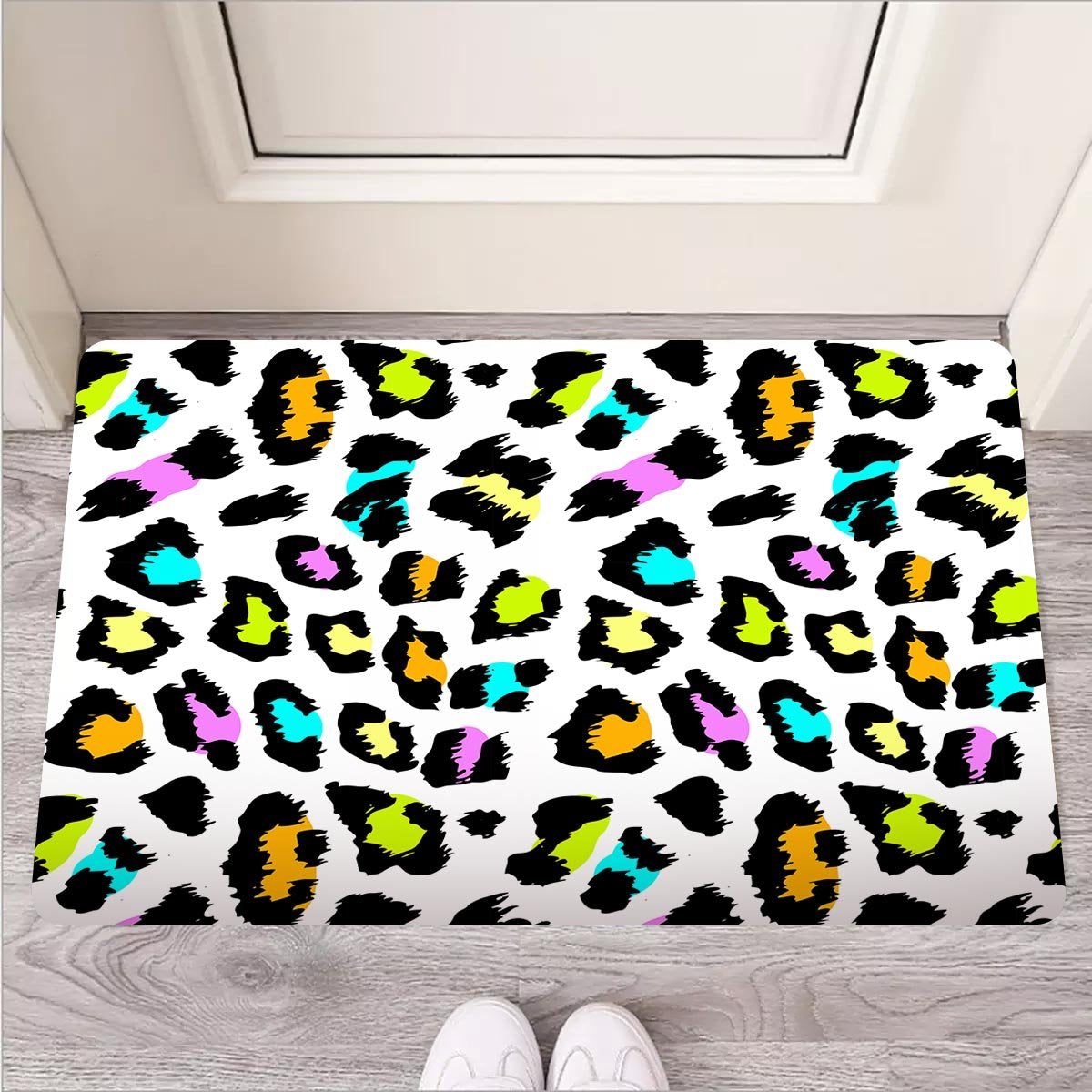 White Leopard Door Mat-grizzshop