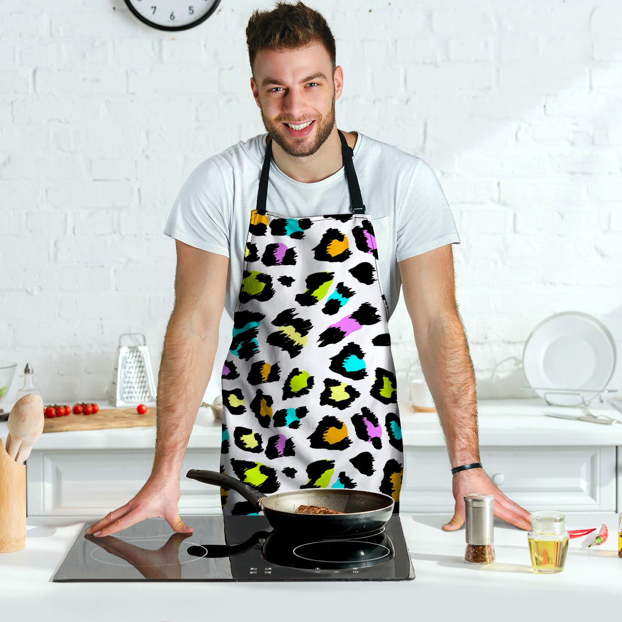 White Leopard Men's Apron-grizzshop