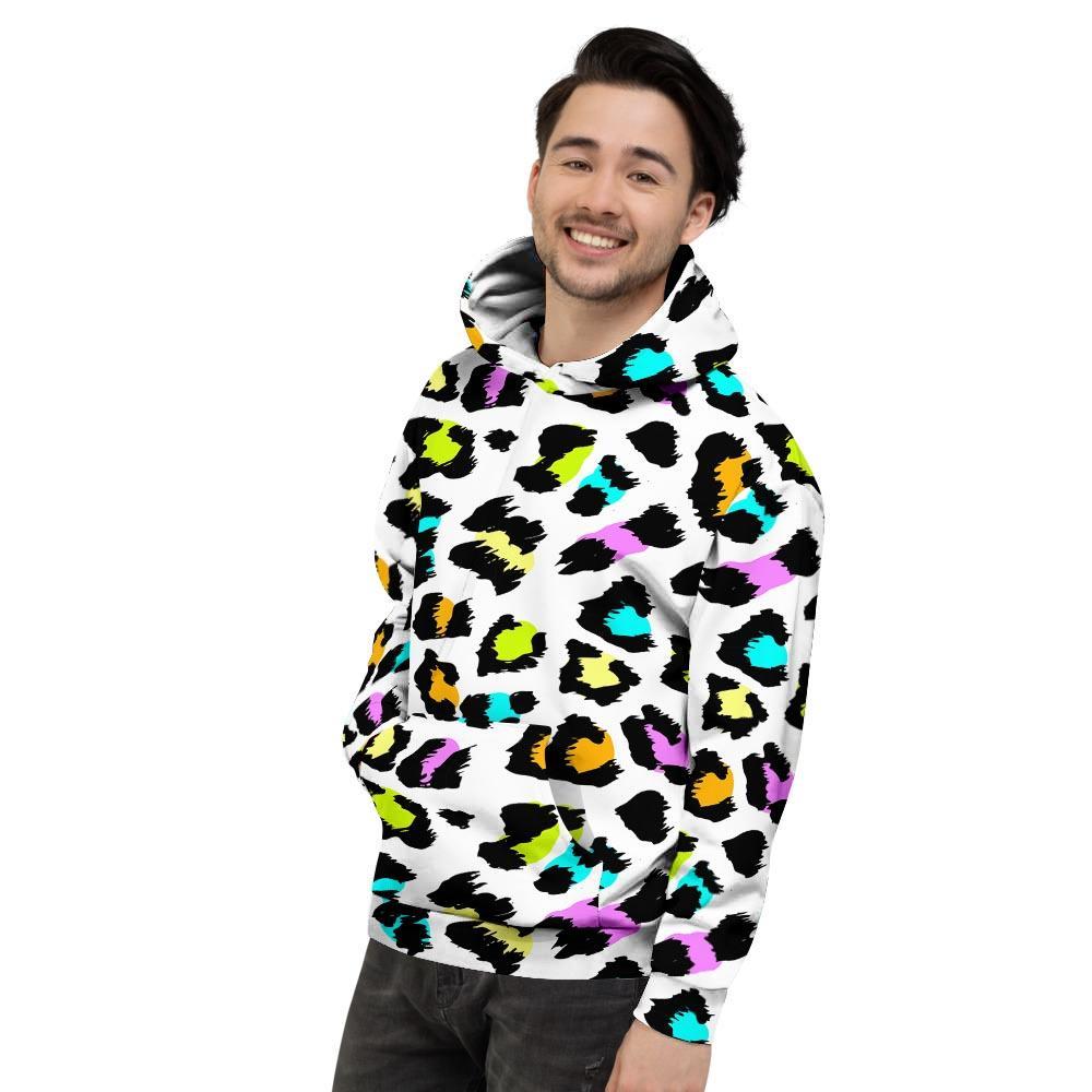 White Leopard Men's Hoodie-grizzshop