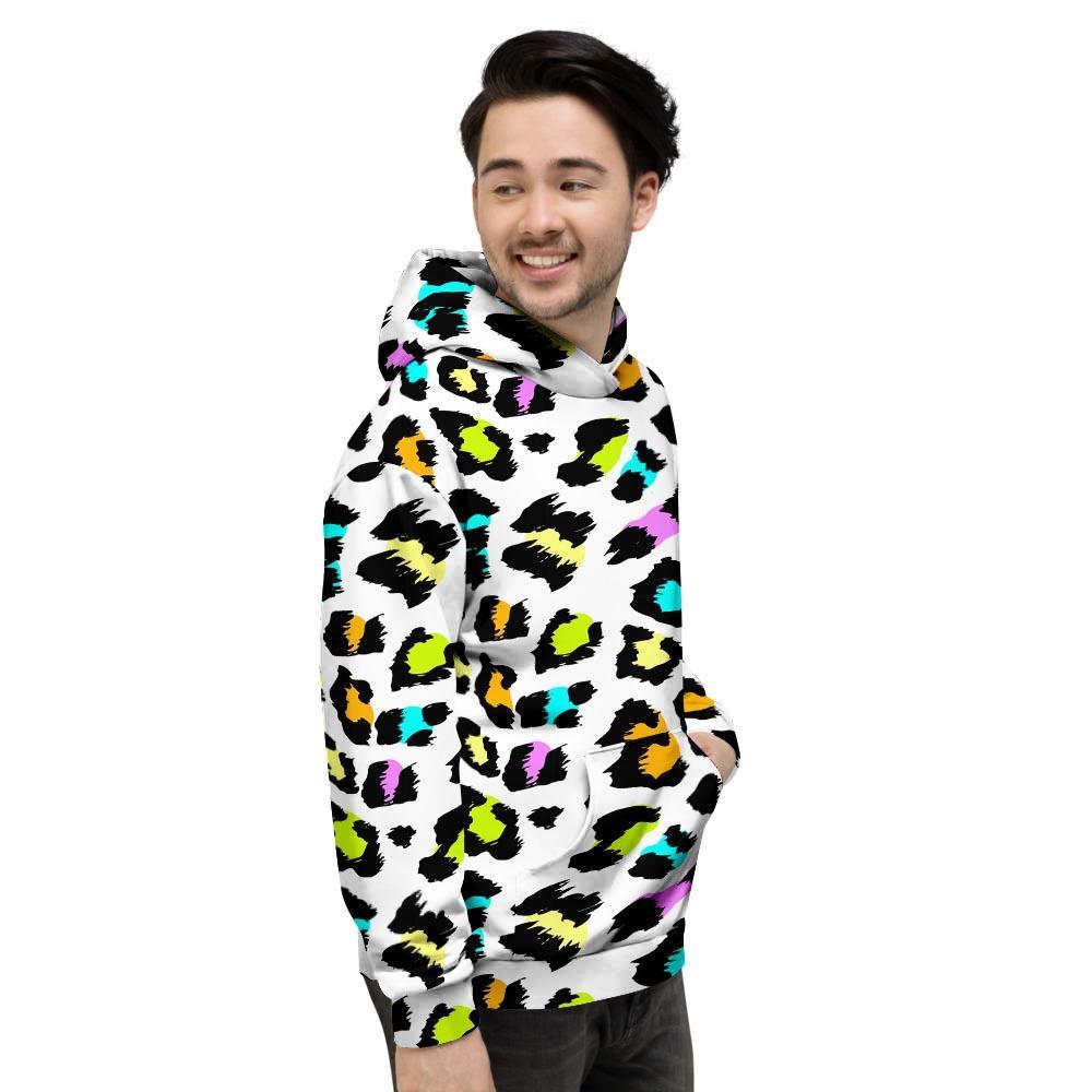 White Leopard Men's Hoodie-grizzshop