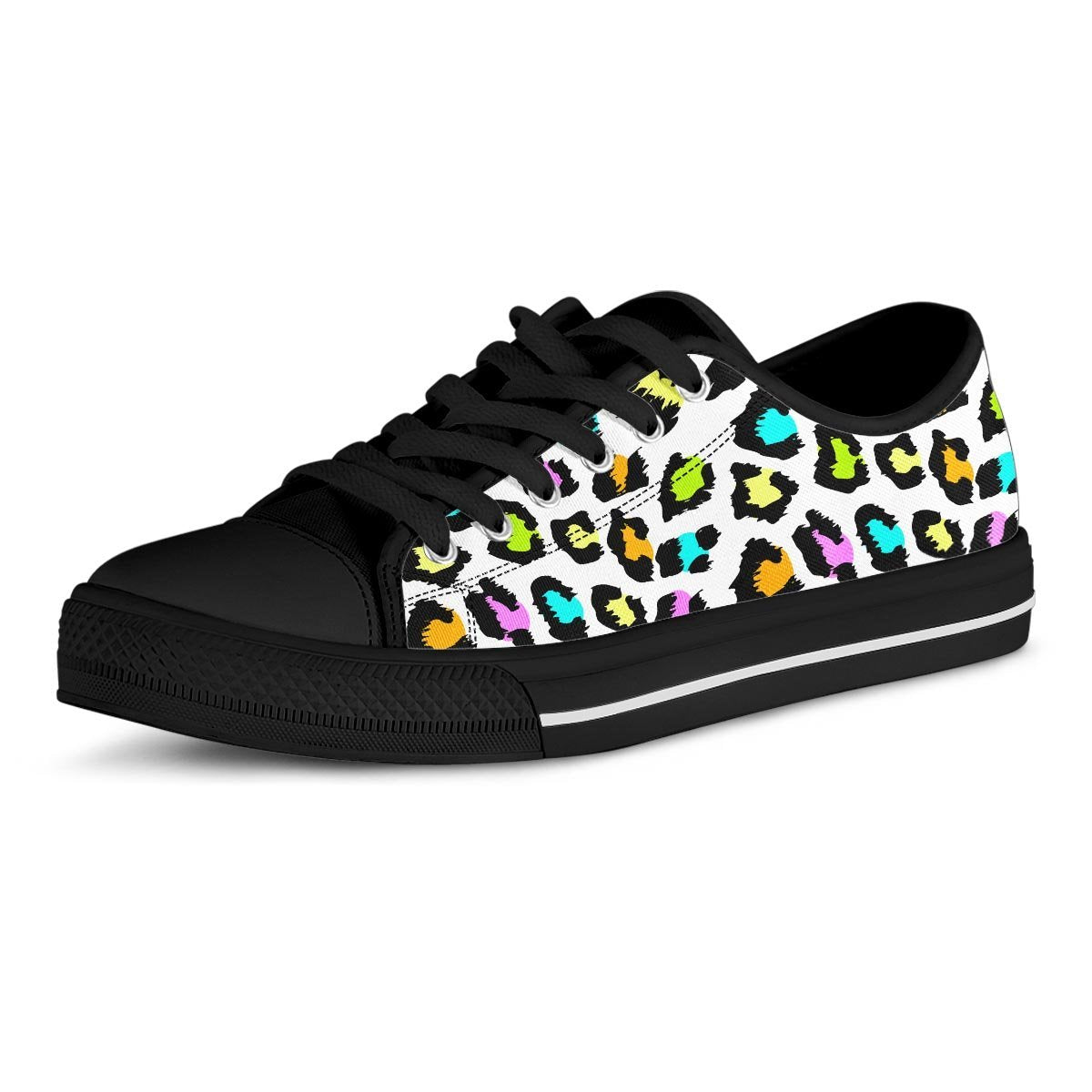 White Leopard Men's Low Top Shoes-grizzshop