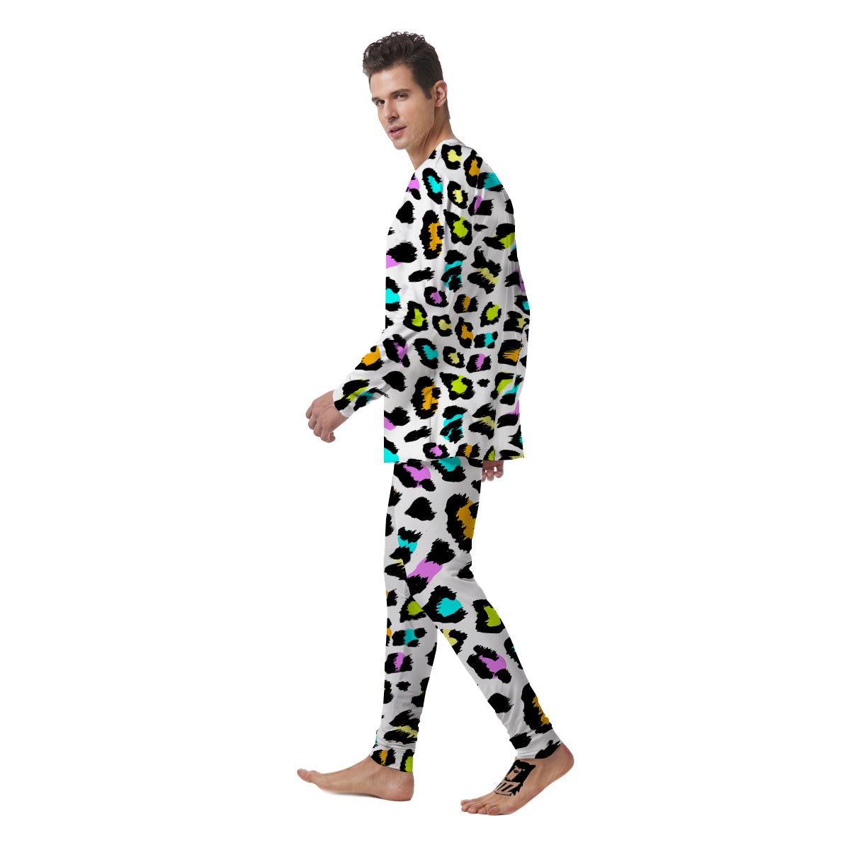 White Leopard Men's Pajamas-grizzshop