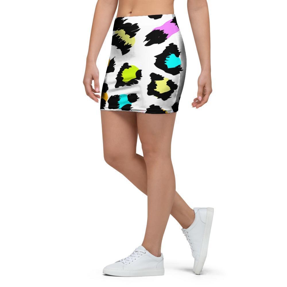 White Leopard Mini Skirt-grizzshop