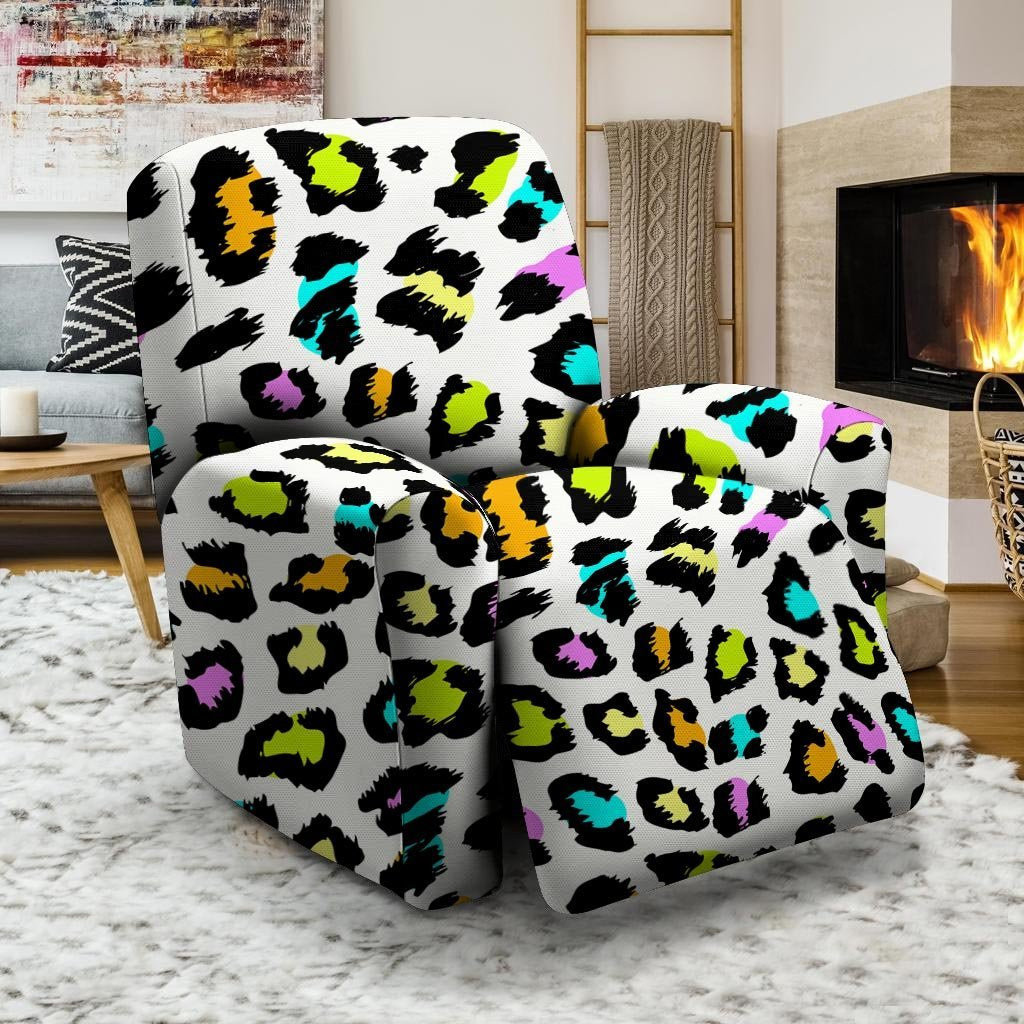 White Leopard Recliner Cover-grizzshop