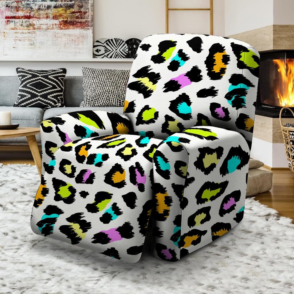 White Leopard Recliner Cover-grizzshop