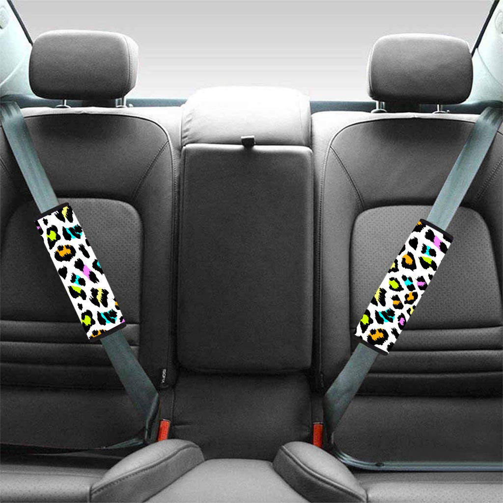 White Leopard Seat Belt Cover-grizzshop