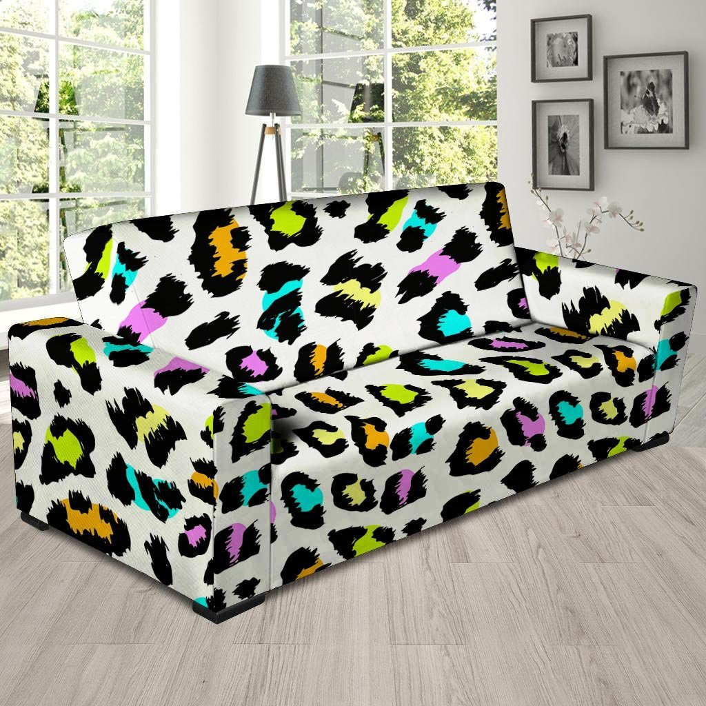 White Leopard Sofa Cover-grizzshop