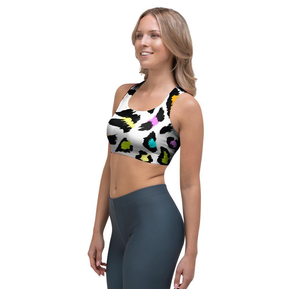 White Leopard Sports Bra-grizzshop