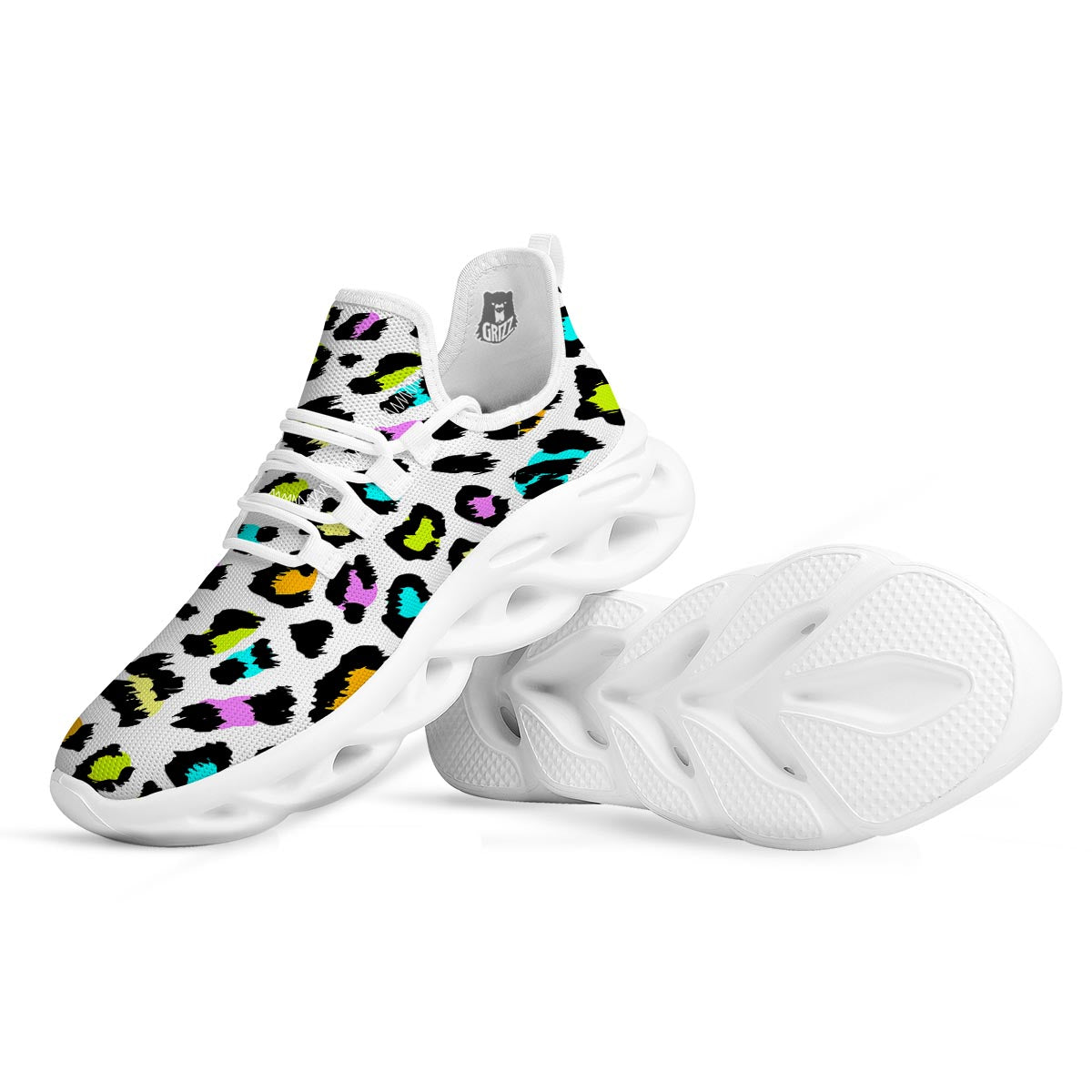 White Leopard White Running Shoes-grizzshop