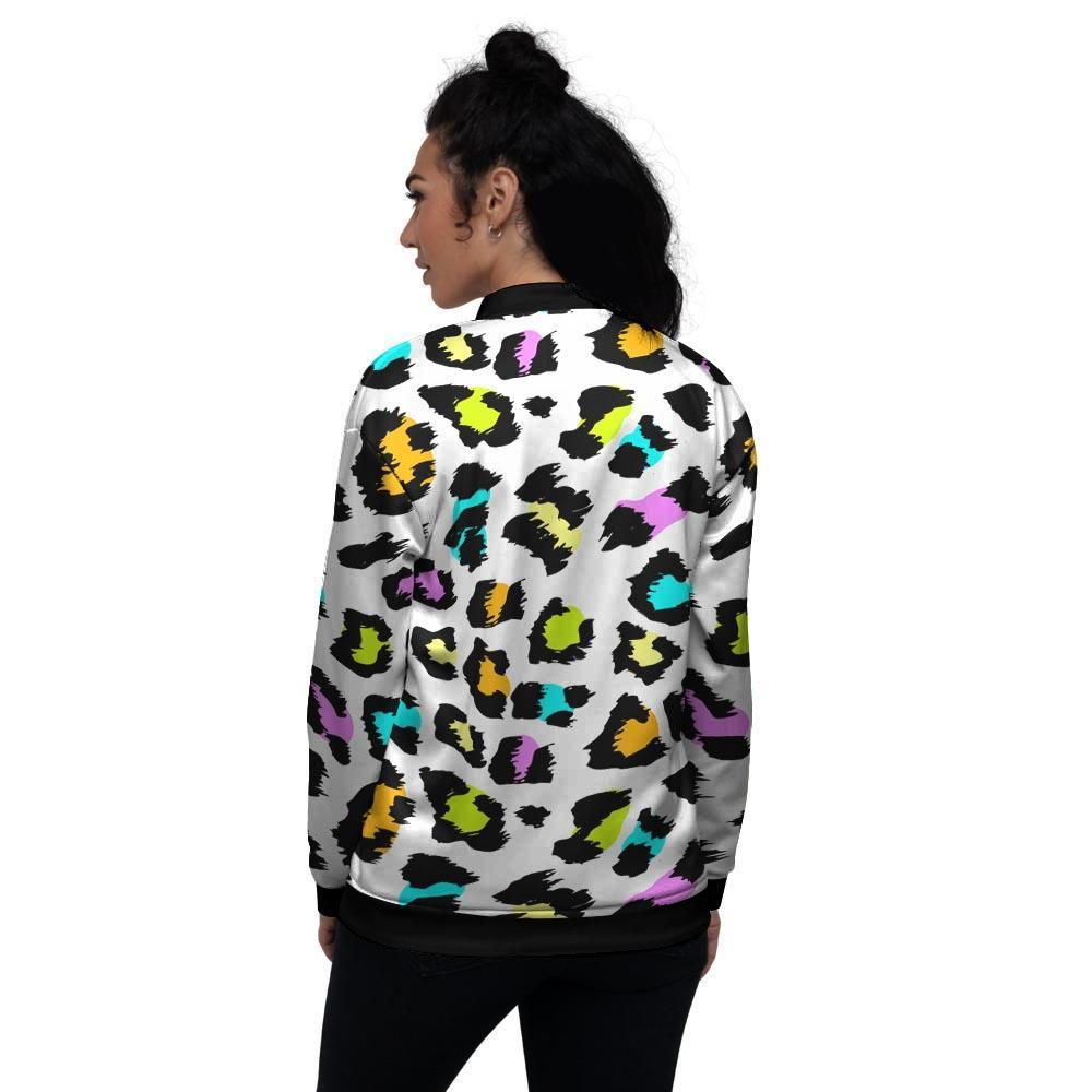 White Leopard Women's Bomber Jacket-grizzshop