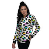 White Leopard Women's Bomber Jacket-grizzshop