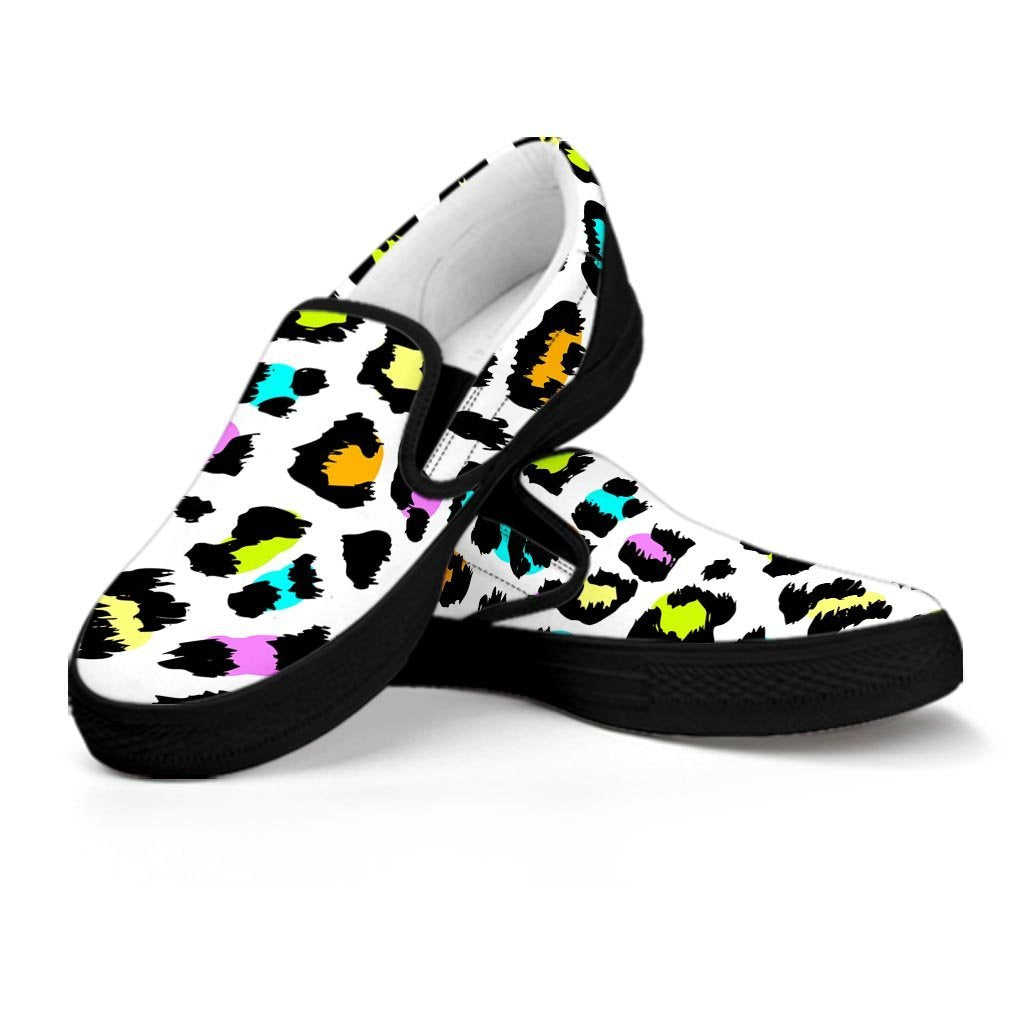 White Leopard Women's Slip On Sneakers-grizzshop