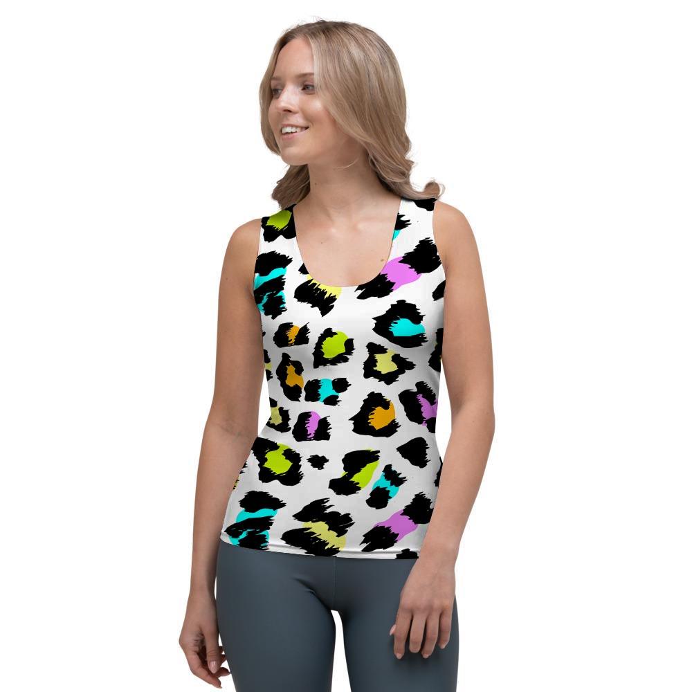 White Leopard Women's Tank Top-grizzshop