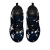 White Lily Black Print Pattern Black Sneaker-grizzshop