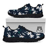 White Lily Black Print Pattern Black Sneaker-grizzshop