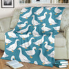 White Mallard Duck Pattern Print Blanket-grizzshop