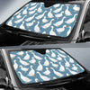 White Mallard Duck Pattern Print Car Sun Shade-grizzshop