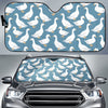 White Mallard Duck Pattern Print Car Sun Shade-grizzshop